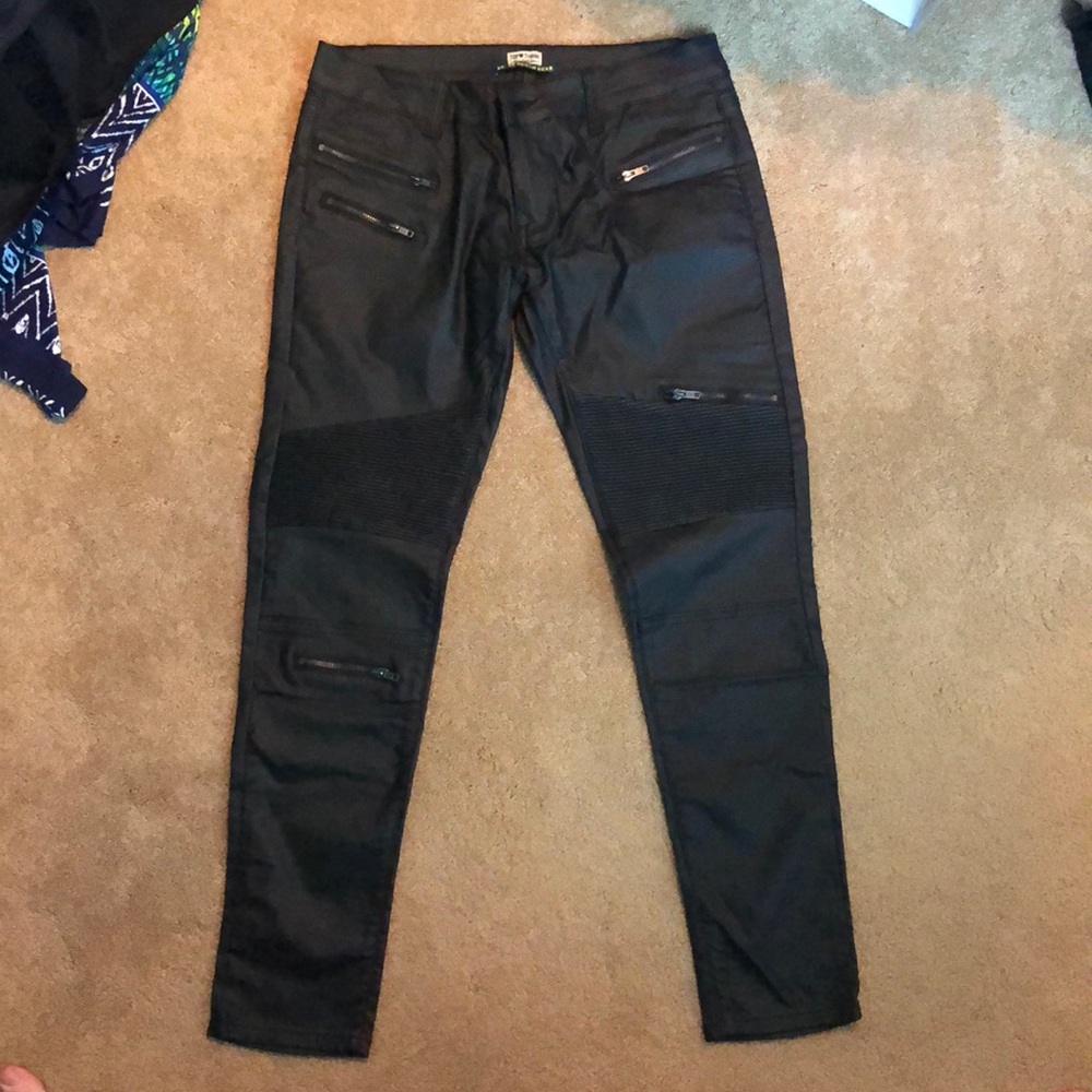 Black faux leather pants.  Perfect condition!!